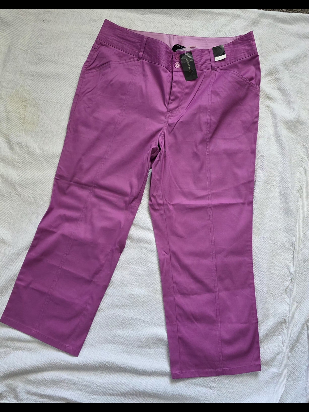 NWT Pant Capri Venezia Lane Bryant Size 16 Purple Magenta - Picture 2 of 9